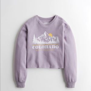 Hollister Crop Boyfriend Crewneck Sweatshirt